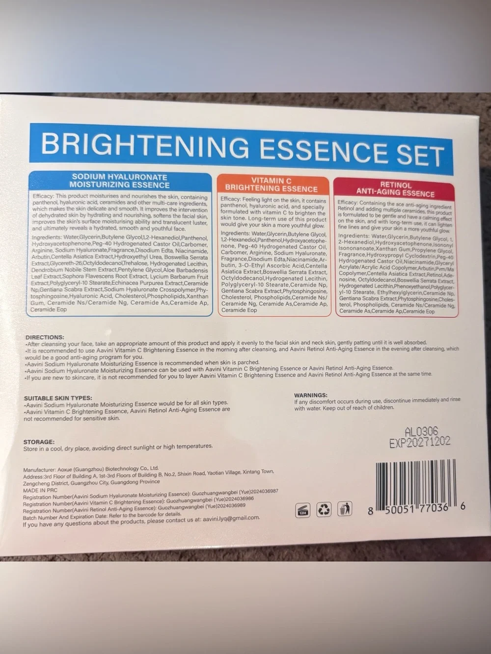 Aavini Vitamin C Brightening Essence Serum 3 seperate vials